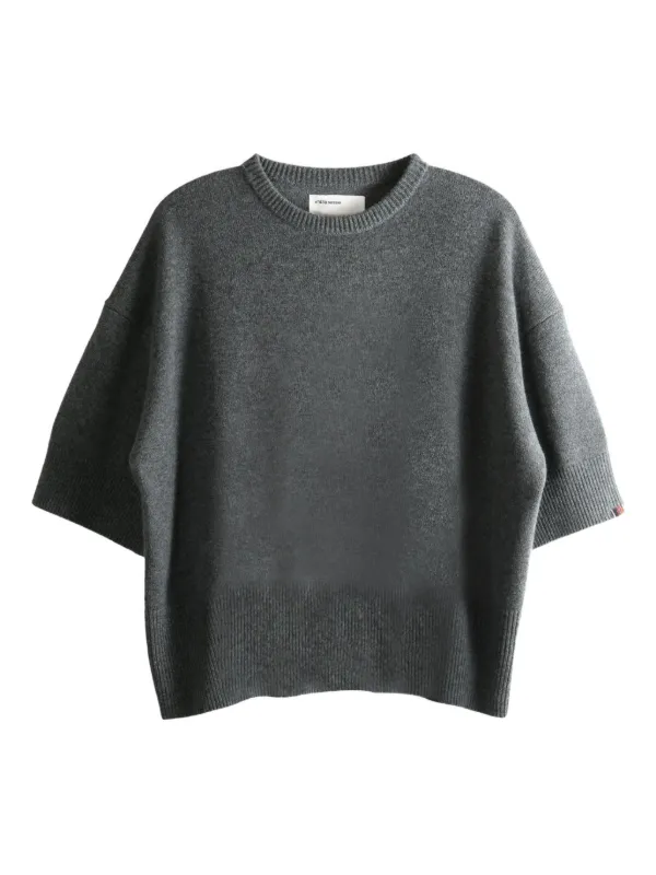 Extreme Cashmere Short-sleeve Cashmere Jumper in Grey