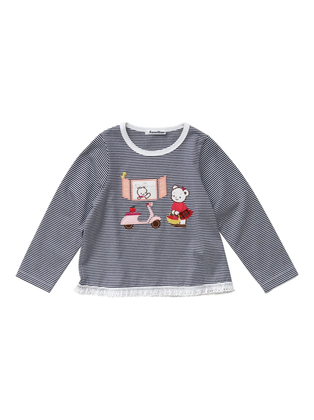 familiar playera con aplique de rayas | gris | Image 1