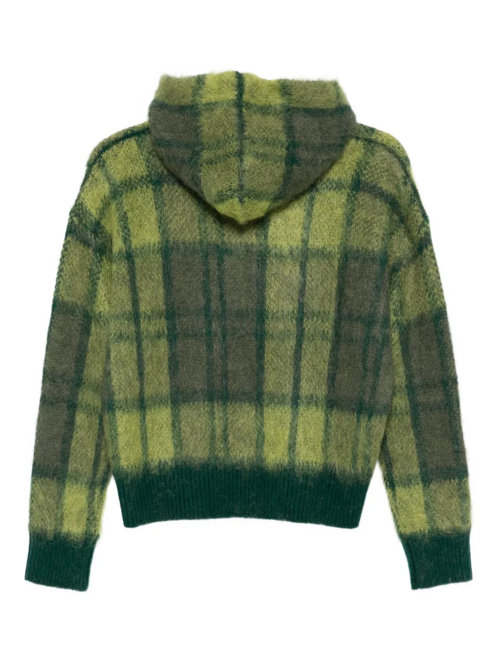 Roberto Collina Geruite gebreide hoodie - Groen