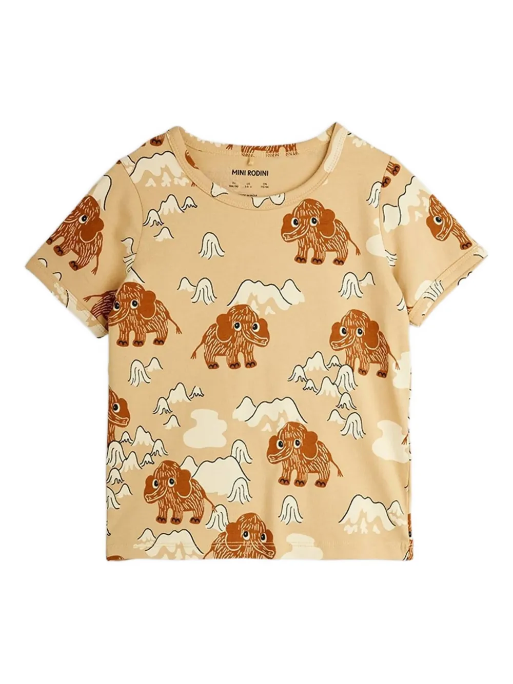 Mini Rodini mammoth-print T-shirt - Toni neutri