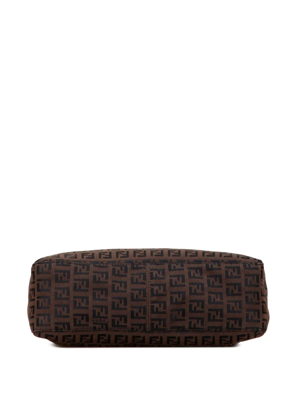 Pre-owned Fendi 2000-2010 Zucchino Canvas Shoulder Bag In Brown