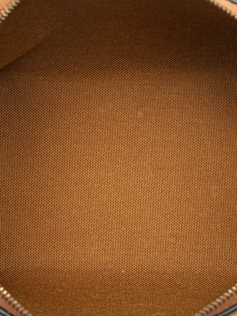 Pre-owned Celine 2020 Triomphe Coated Canvas Embroidered Logo Clutch On Chain Crossbody Bag In Brown