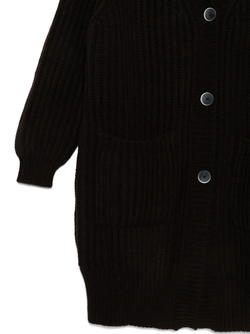 Bruno Manetti Ribgebreid vest Zwart