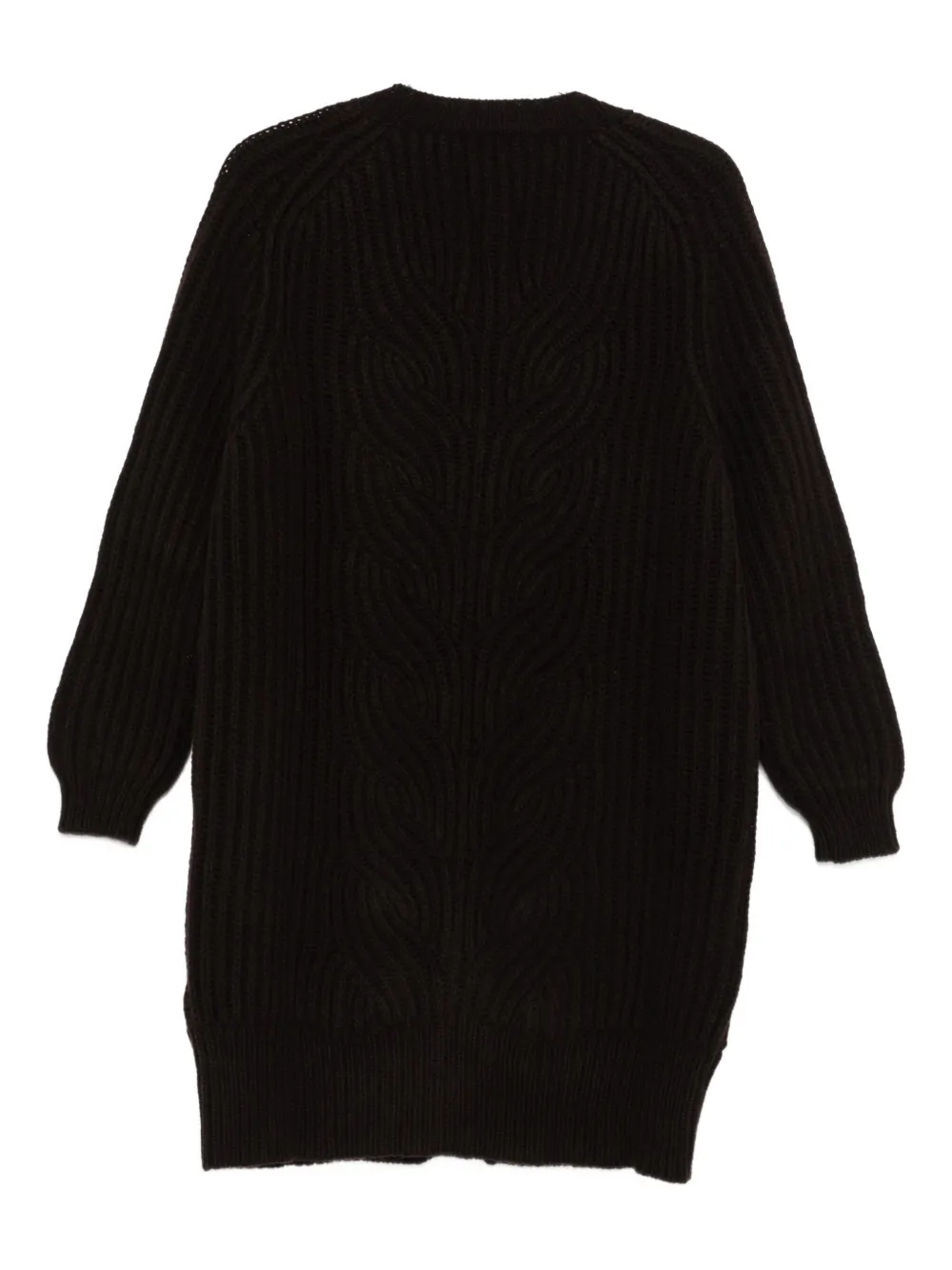 Bruno Manetti Ribgebreid vest Zwart