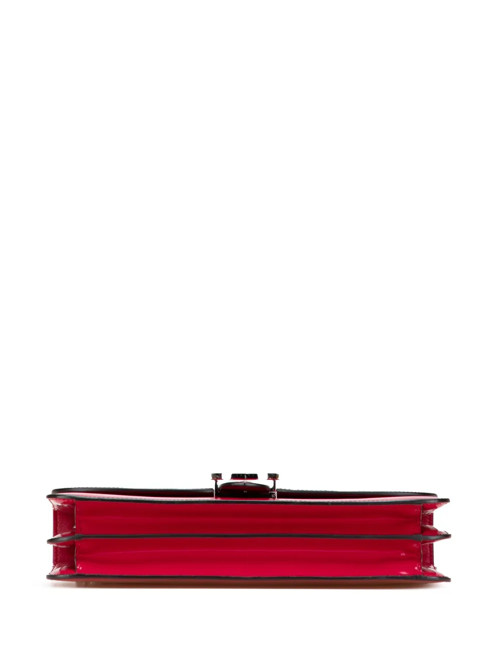 Pre-owned Gucci 2000-2015 Medium Patent Dollar Interlocking G Crossbody Bag In Red