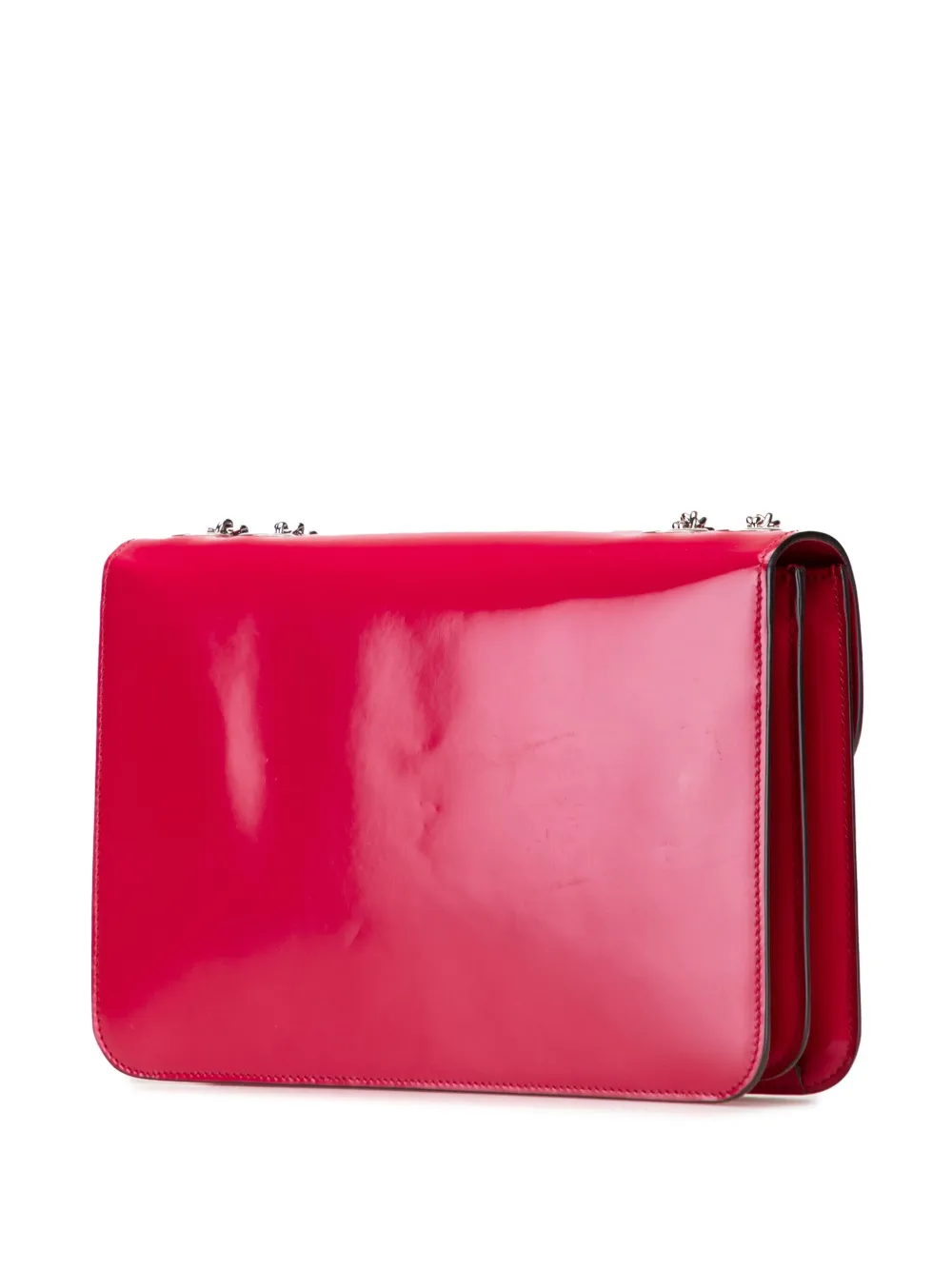 Pre-owned Gucci 2000-2015 Medium Patent Dollar Interlocking G Crossbody Bag In Red