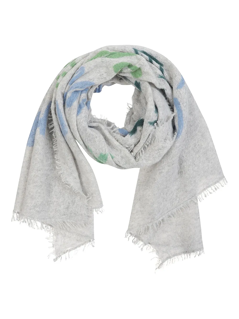 Mala Alisha Frayed Scarf In Gray