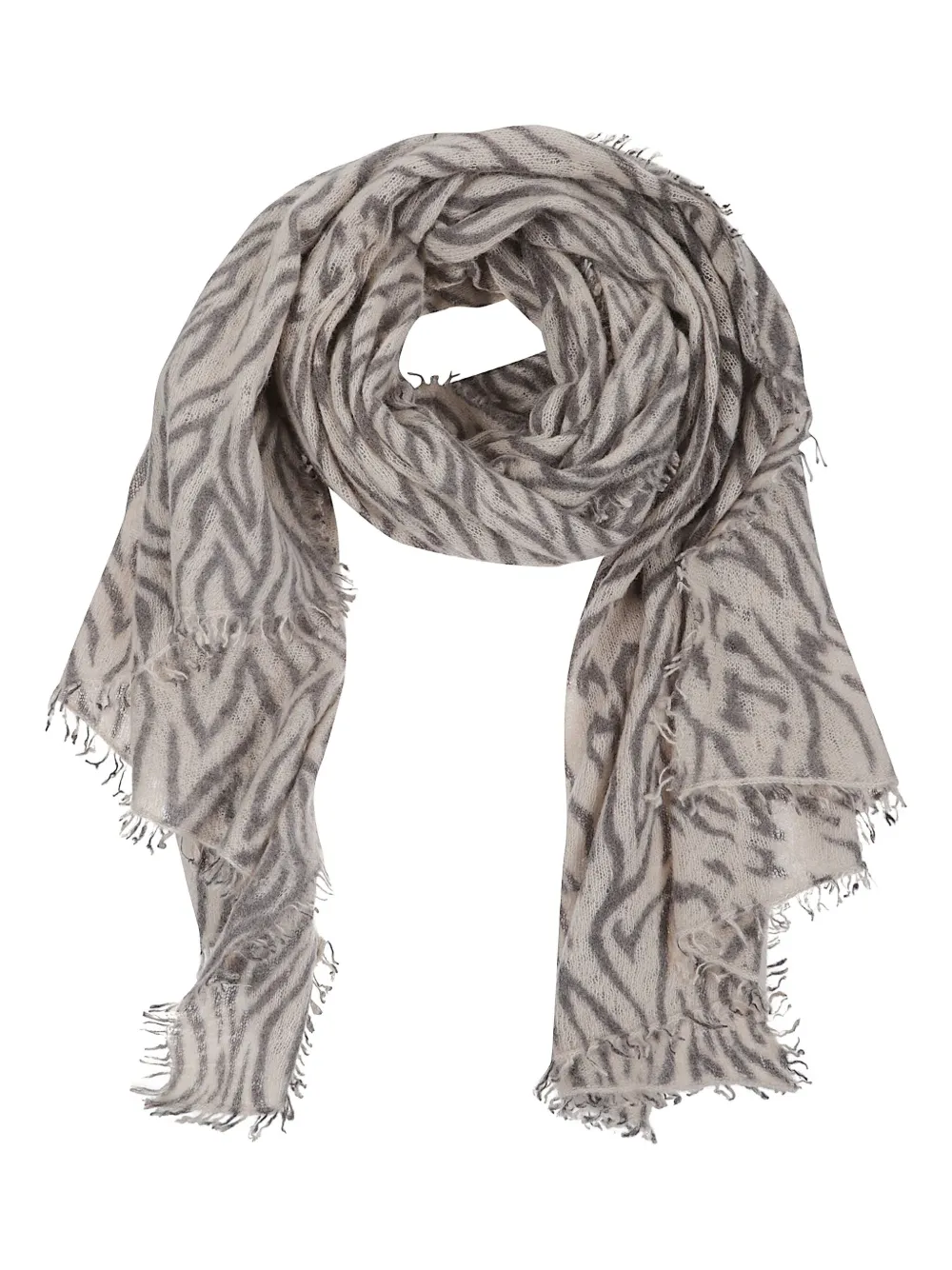Mala Alisha Willow Fringed Scarf In Gray