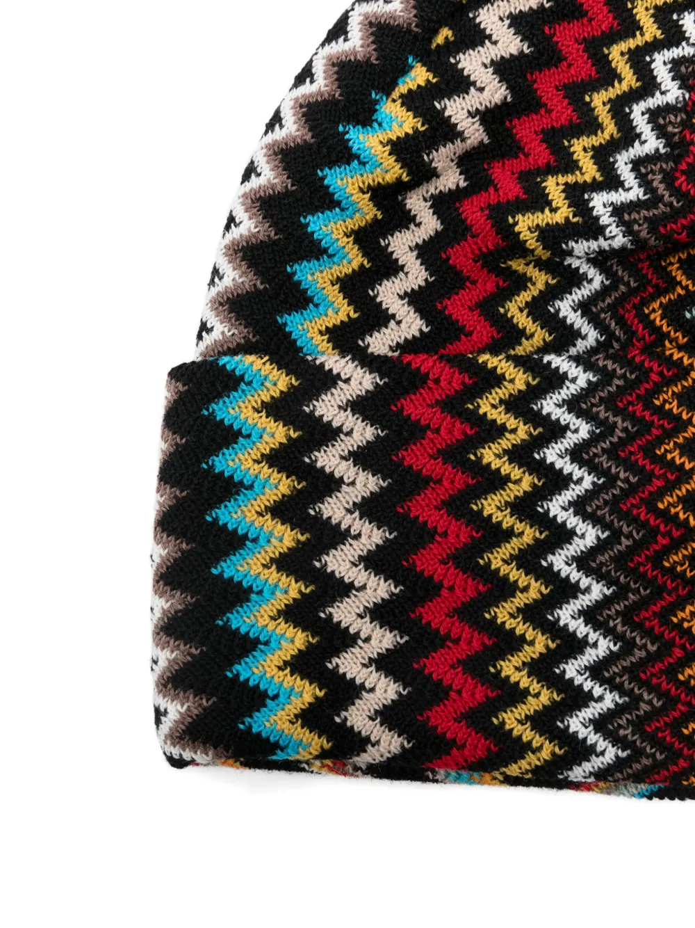 Missoni Zigzag Patterned Wool Beanie Hat In Multi