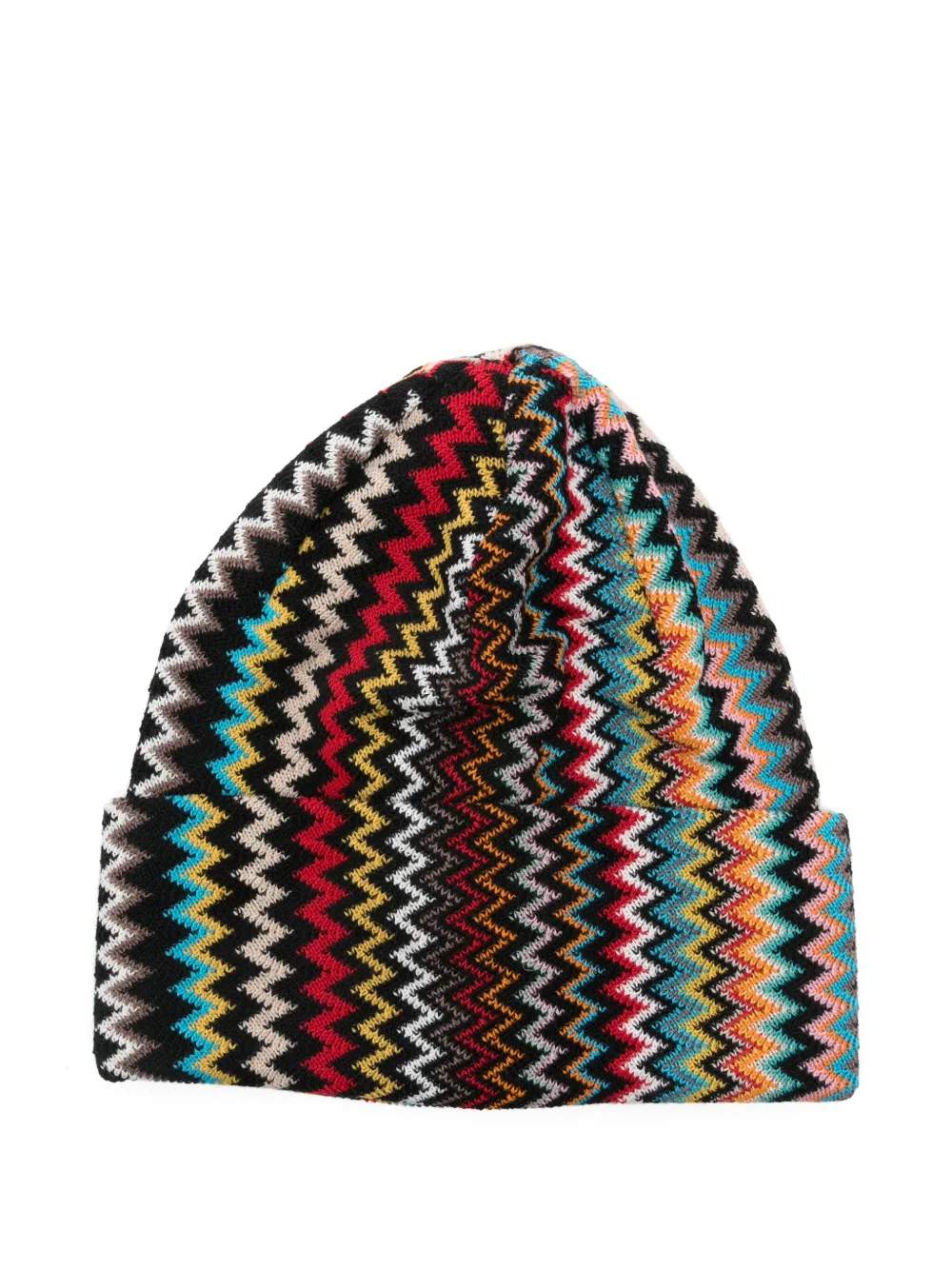 Missoni Zigzag Patterned Wool Beanie Hat In Multi