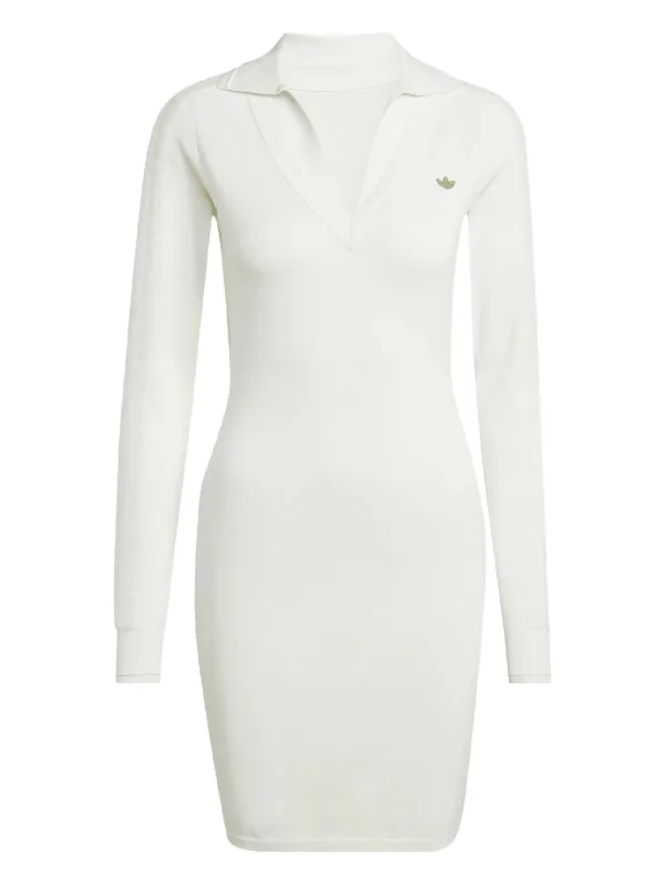 Adidas v-neck Midi Dress | White | FARFETCH GE