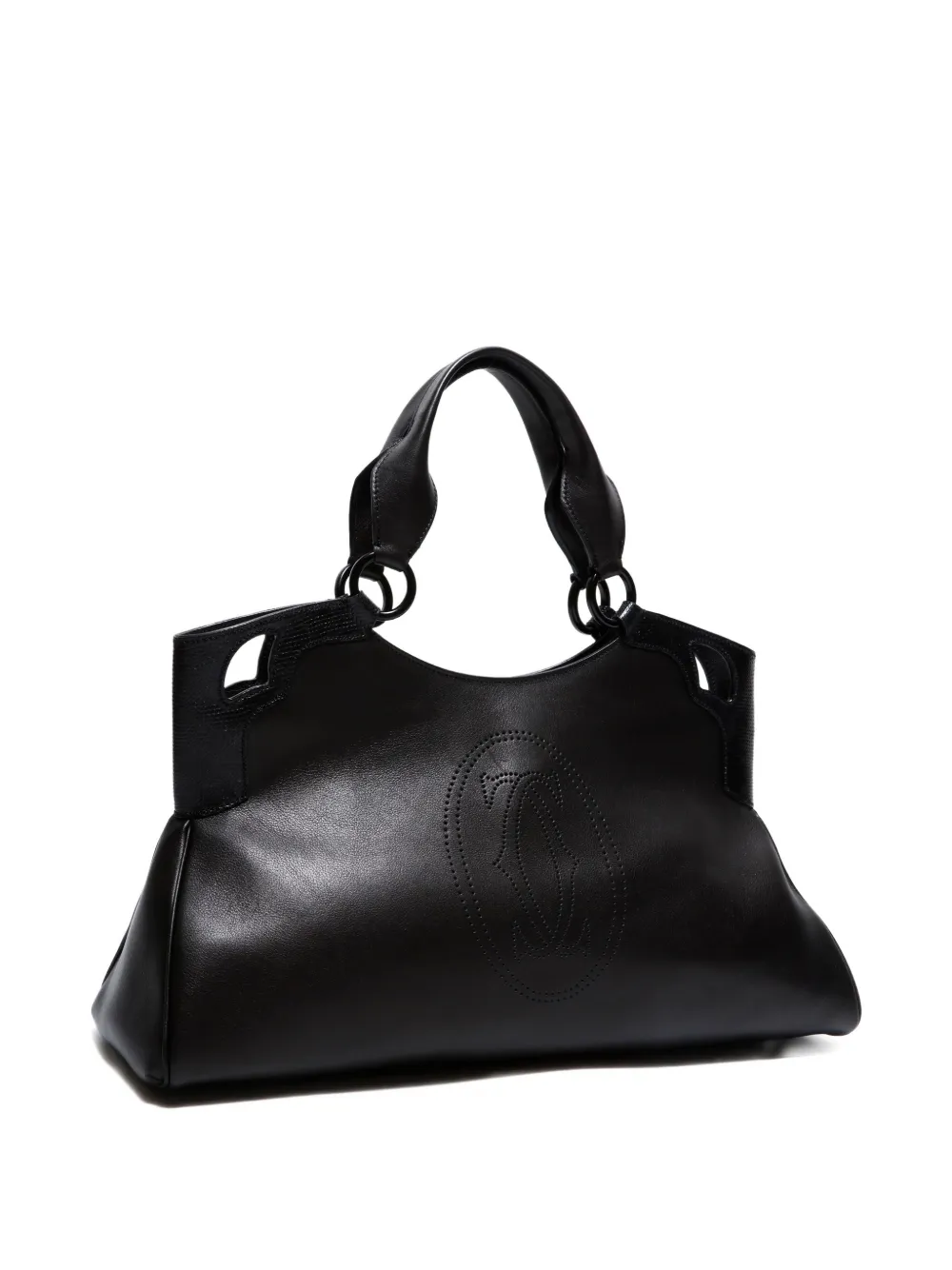 Pre-owned Cartier Marcello Handbag In Black