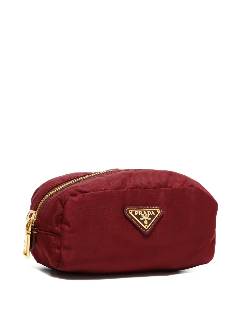 Pre-owned Prada 2015-2025 Triangle-logo Pouch In Red