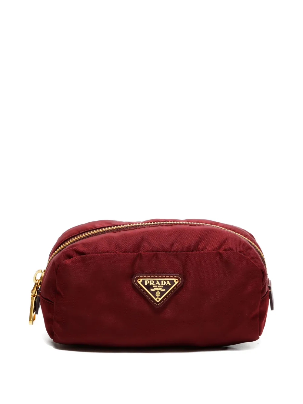 Pre-owned Prada 2015-2025 Triangle-logo Pouch In Red