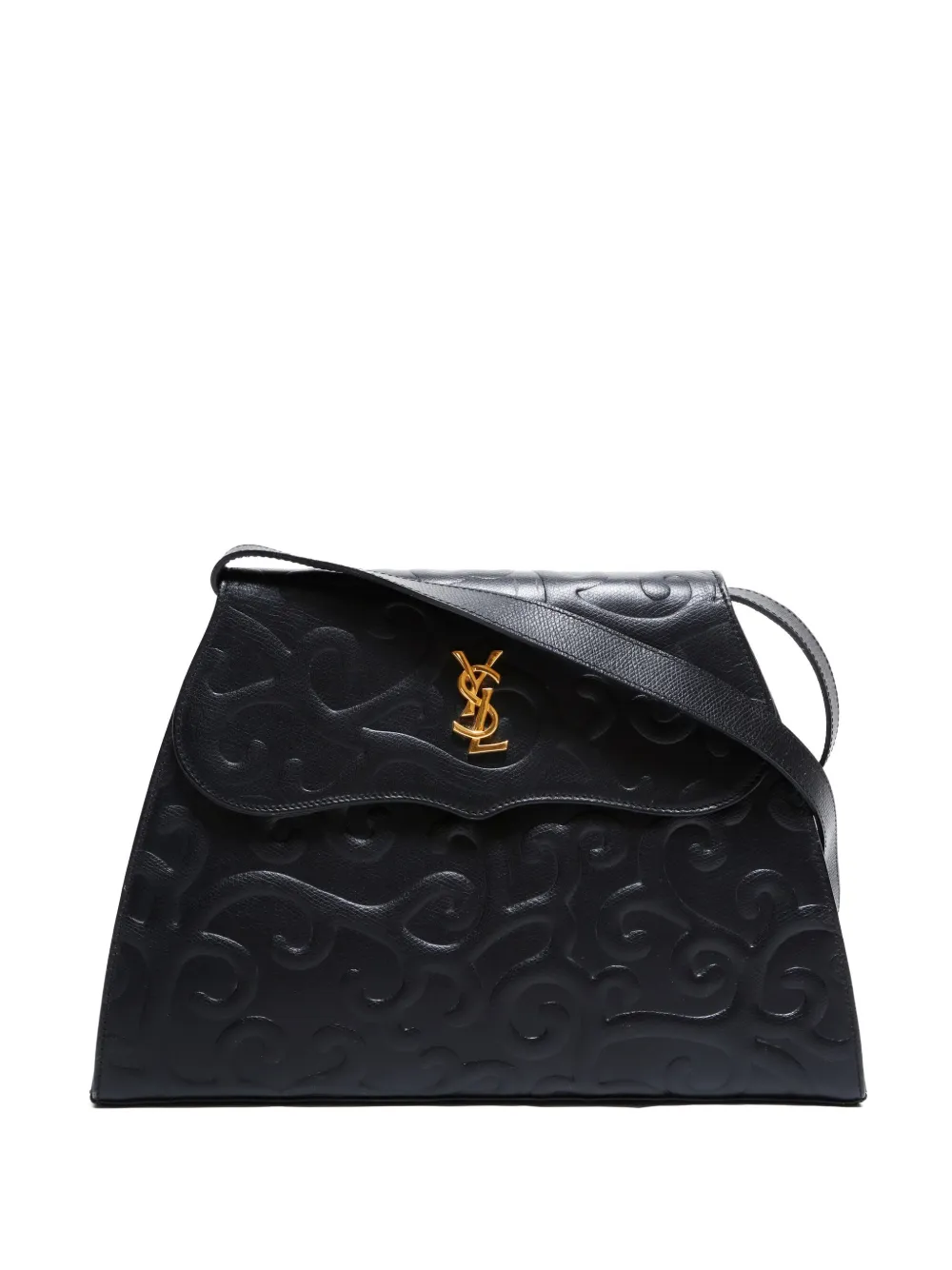Saint Laurent Pre-Owned 1990-2000s logo-debossed shoulder bag | Black | Image 1