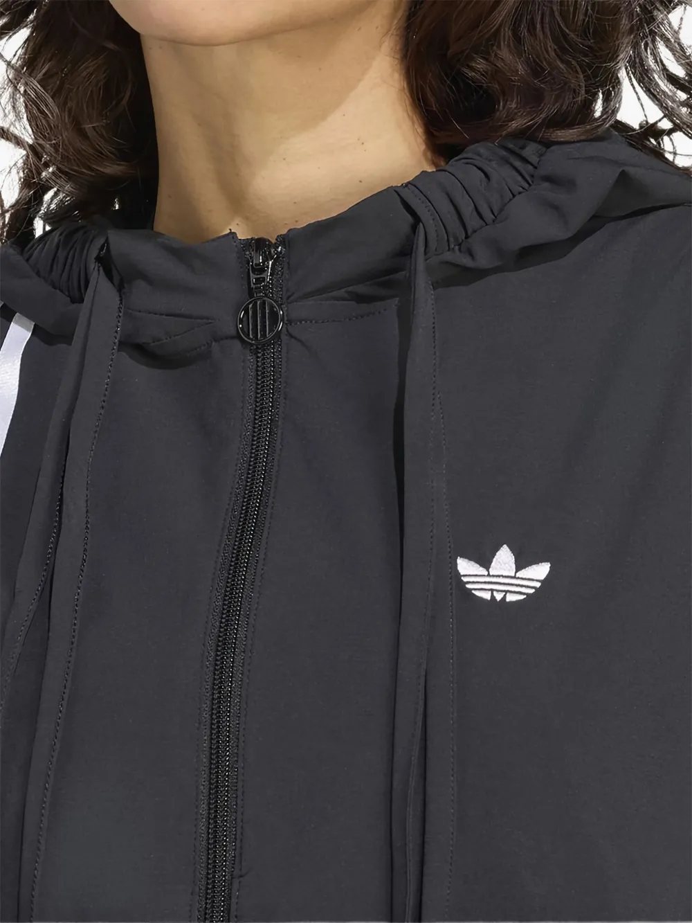 adidas Hoodie met trekkoord en drie strepen Zwart