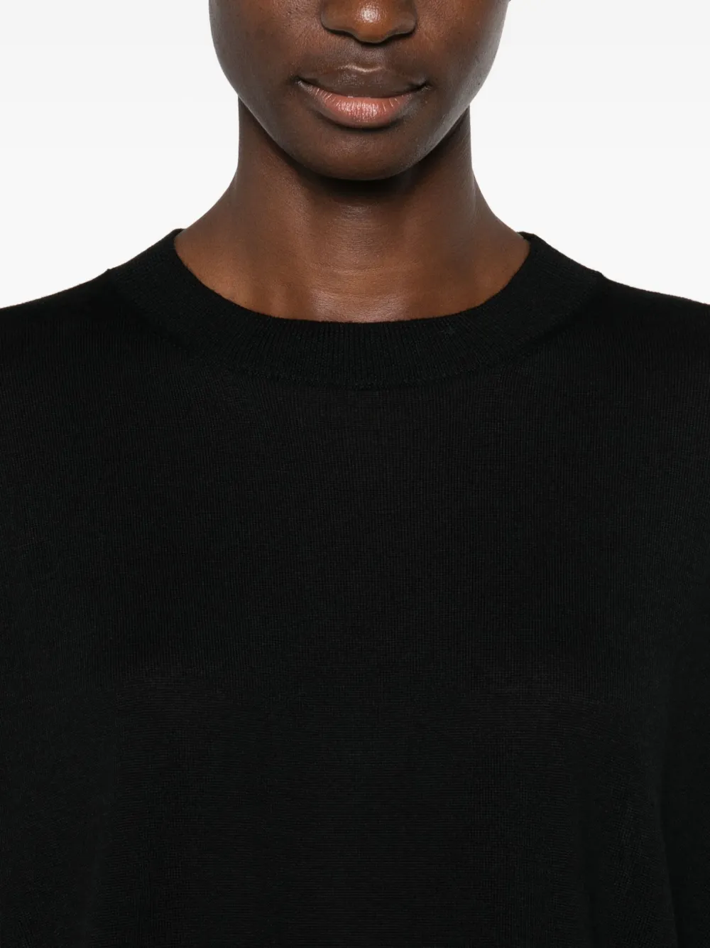 Laboratorio Capri Long-sleeved Knitted Sweater In Black