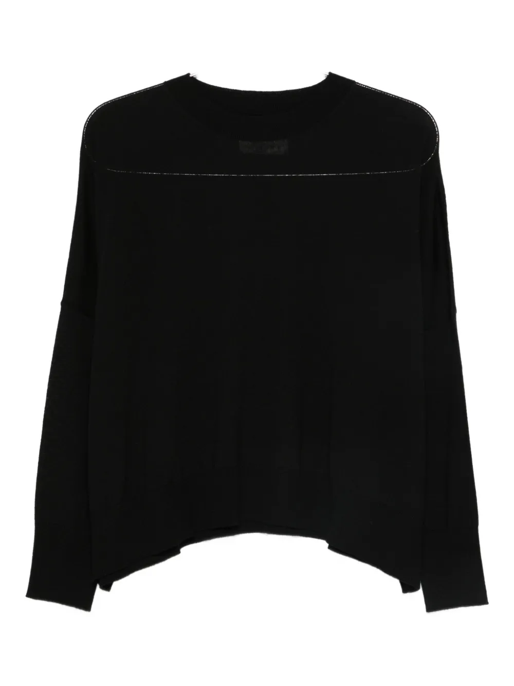 Laboratorio Capri Long-sleeved Knitted Sweater In Black