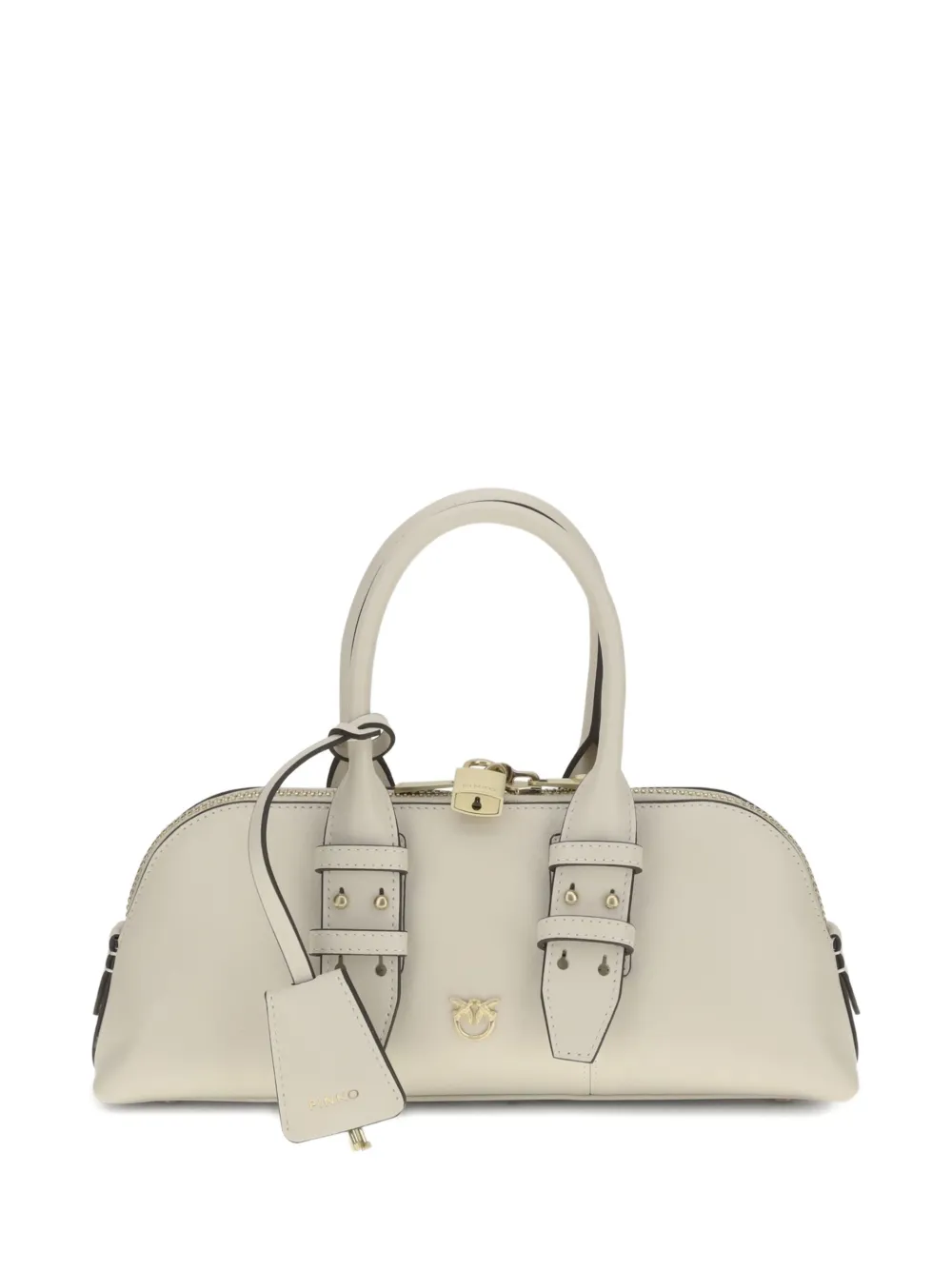 PINKO padlock logo-charm shoulder bag - Bianco