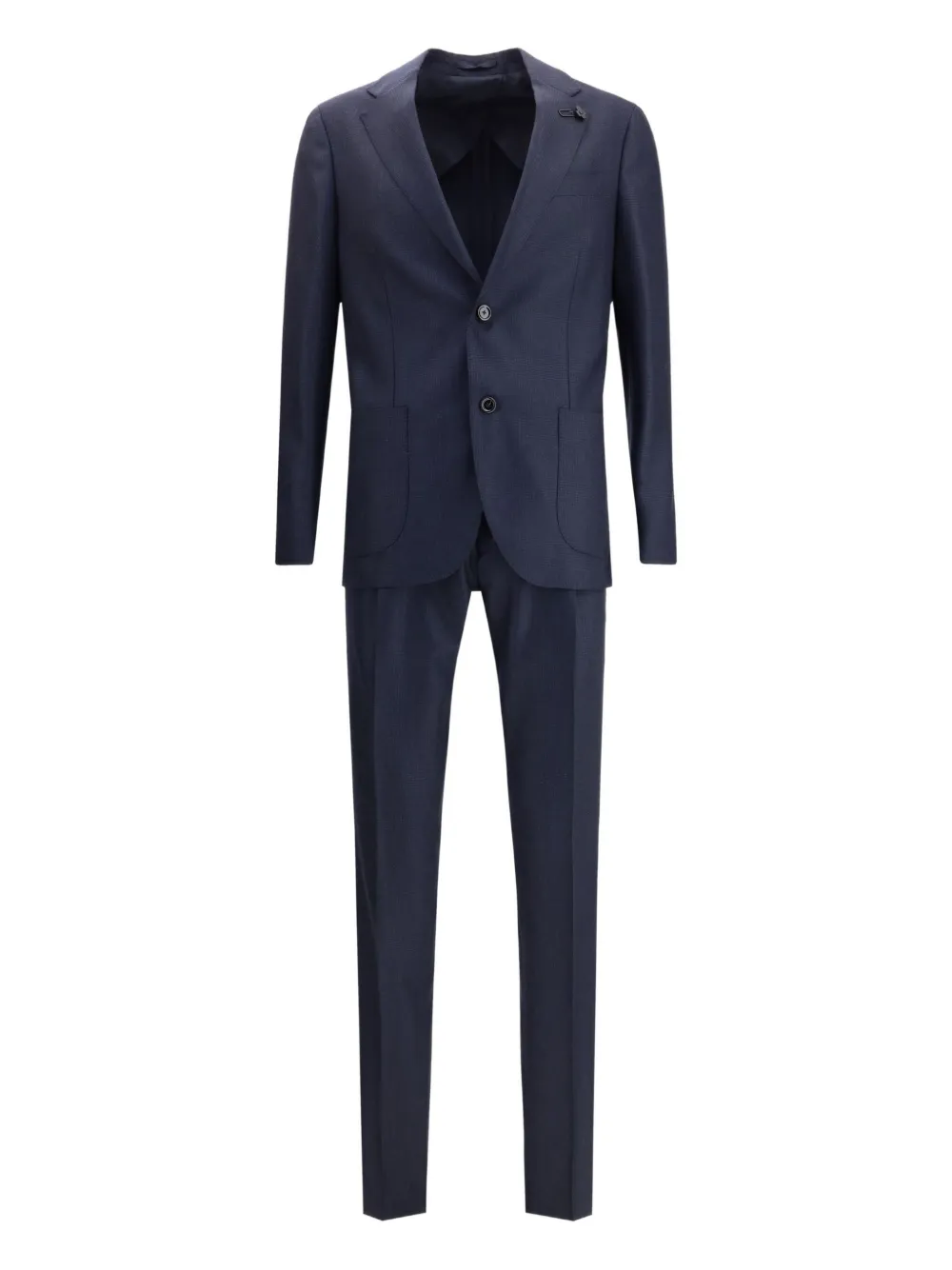 Lardini Checked Single-breasted Suit In Blue