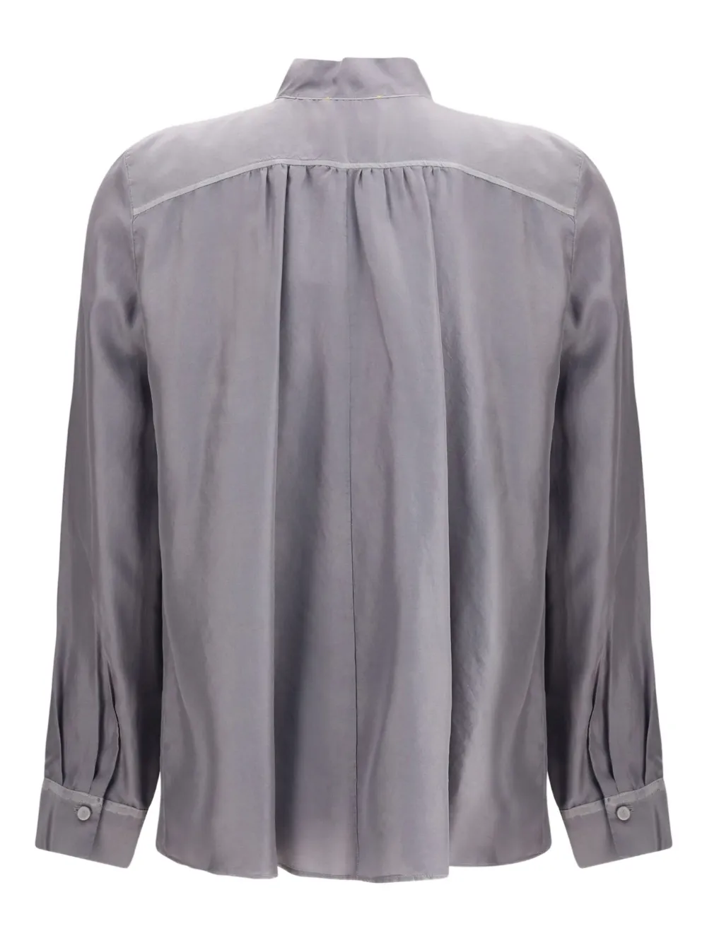 Forte Forte Crater-collar Shirt In Habotai Silk In Gray
