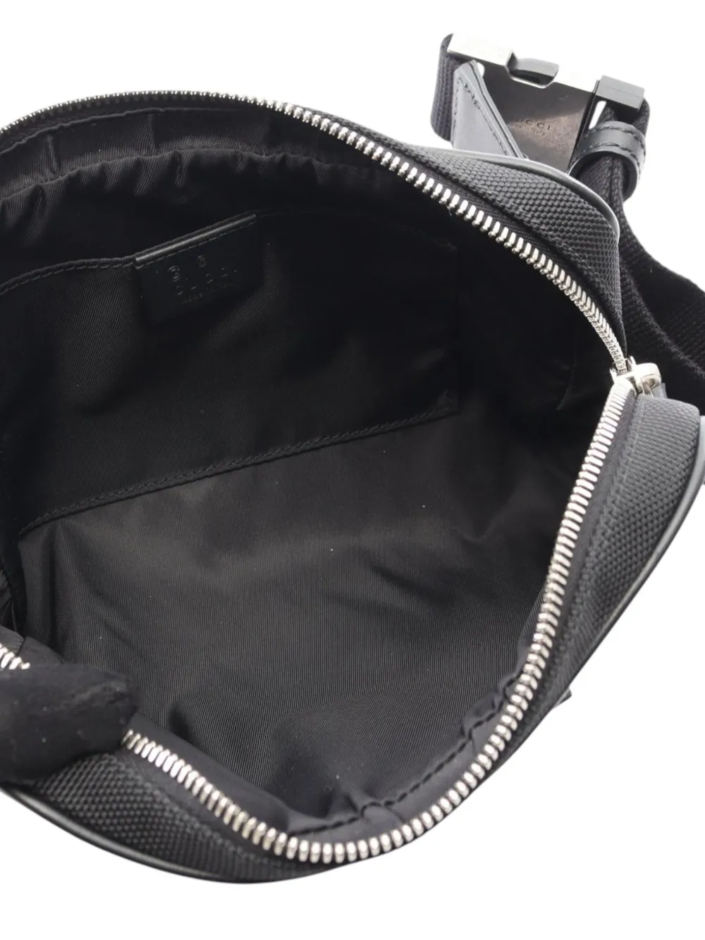 Pre-owned Gucci 2016-2025 Canvas Techno Web Belt Bag In Black