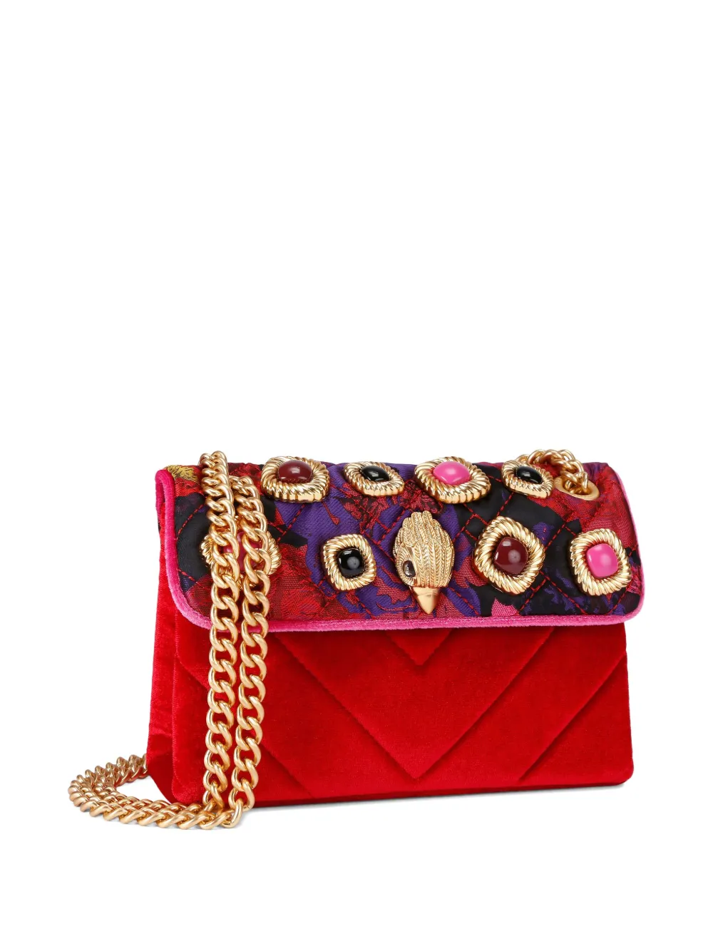 Kurt Geiger Mini Kensington Gems Shoulder Bag In Red