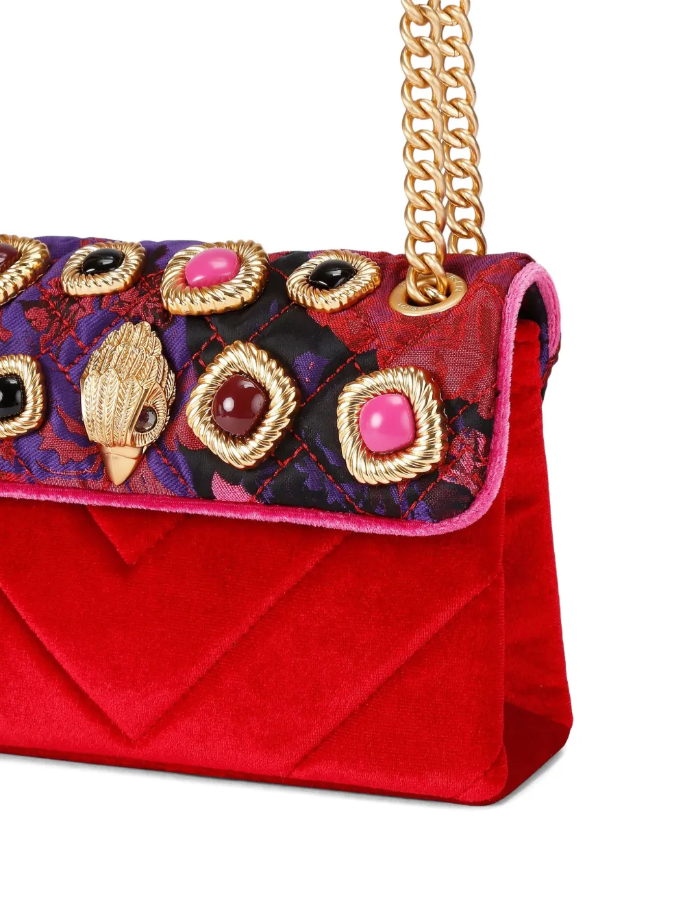 Kurt Geiger Mini Kensington Gems Shoulder Bag In Red