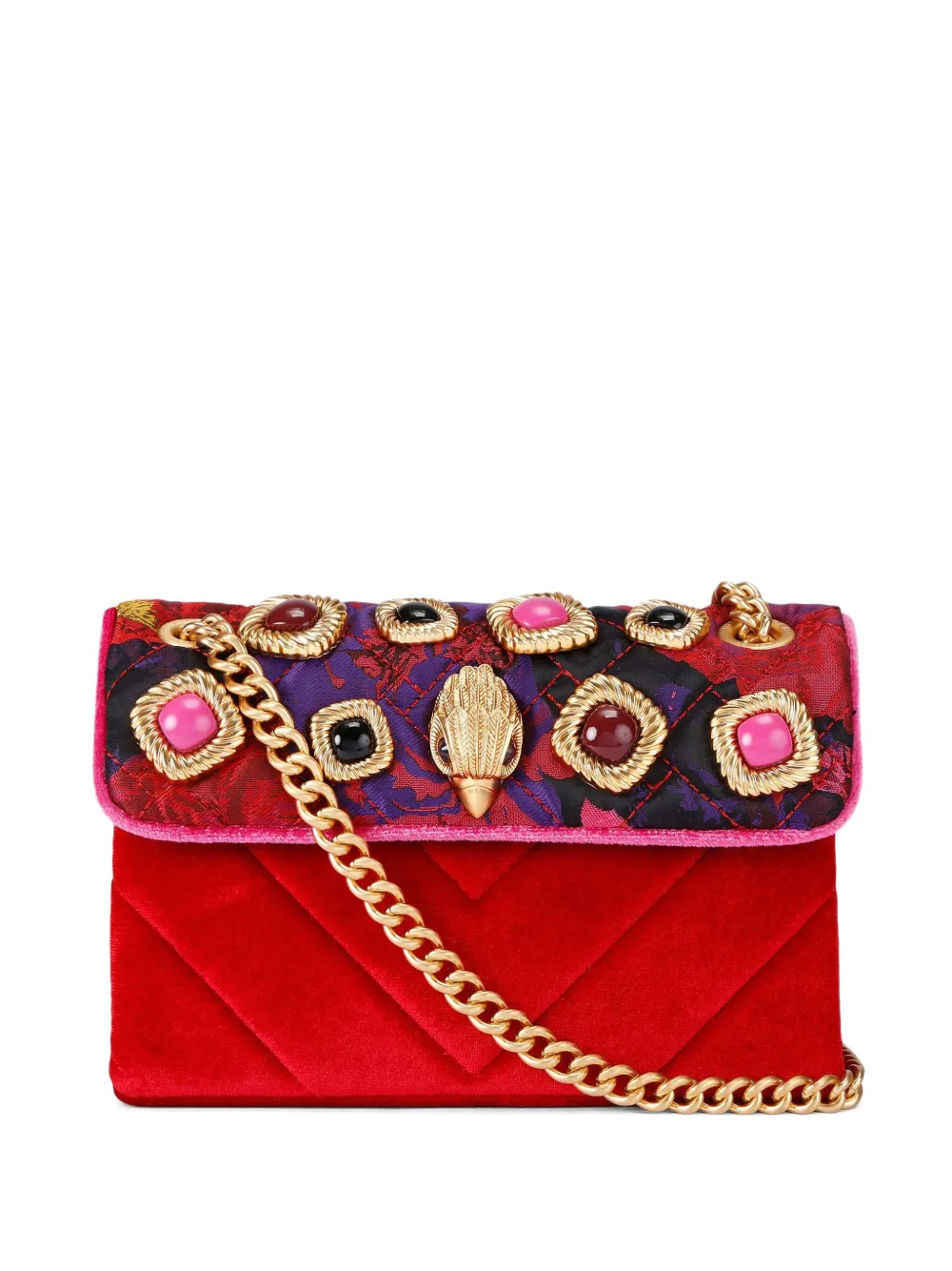 Kurt Geiger Mini Kensington Gems Shoulder Bag In Red