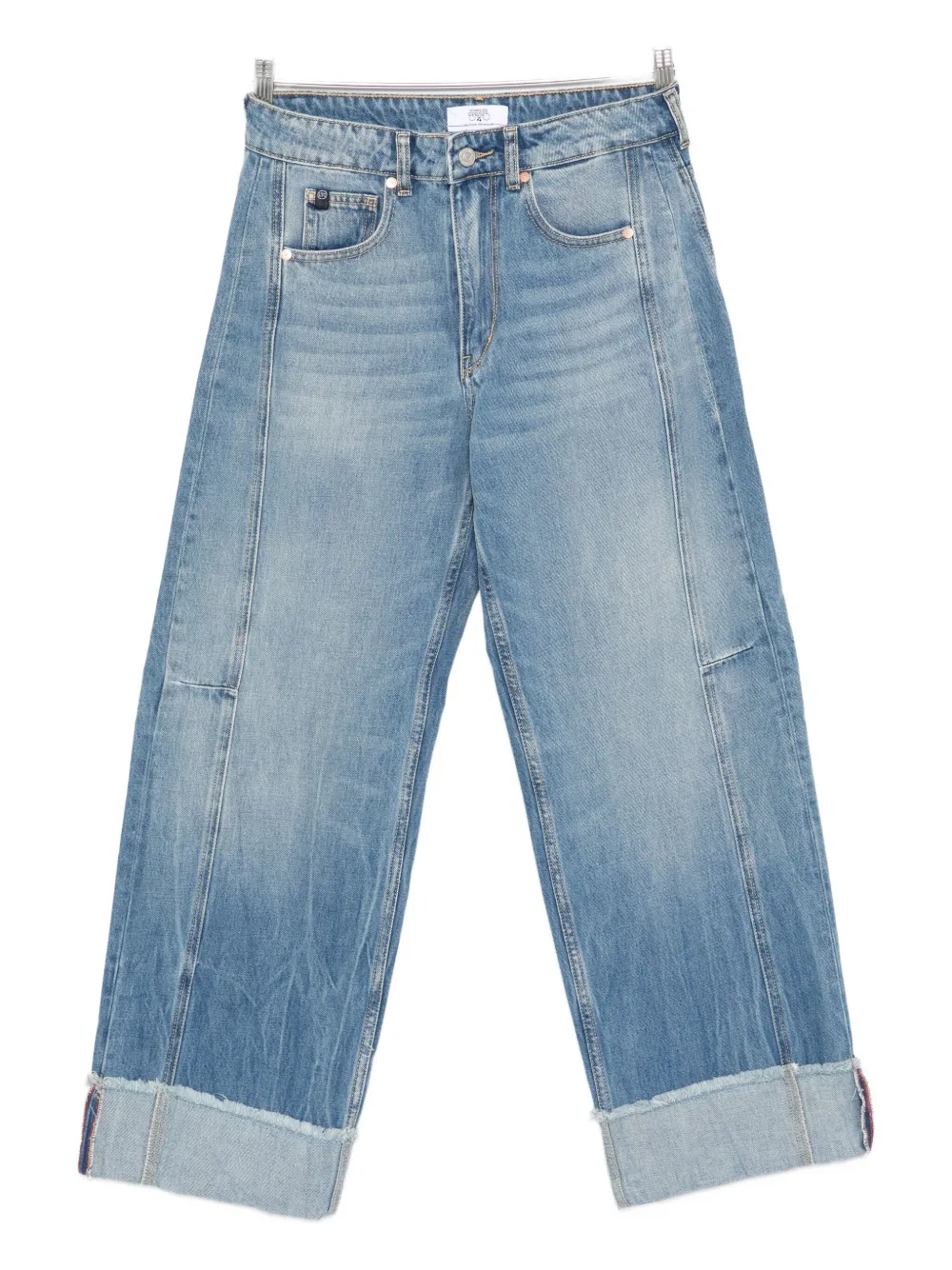 Les Temps des Cerises cuffed straight-leg jeans - Blu
