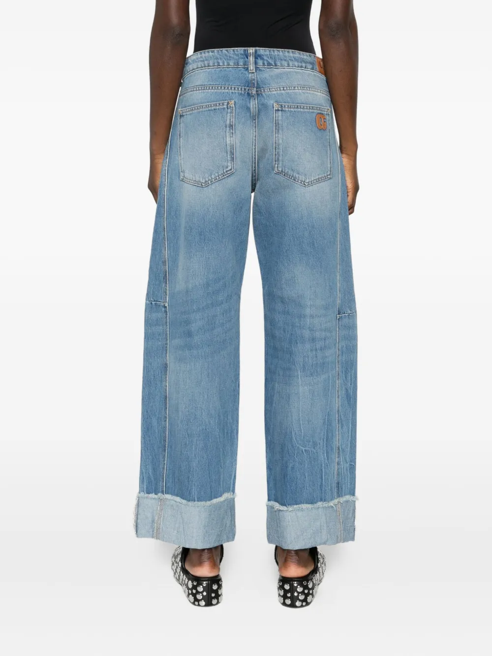 Les Temps des Cerises Straight jeans met omgeslagen pijpen Blauw