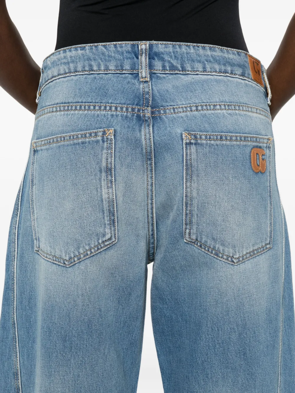 Les Temps des Cerises Straight jeans met omgeslagen pijpen Blauw