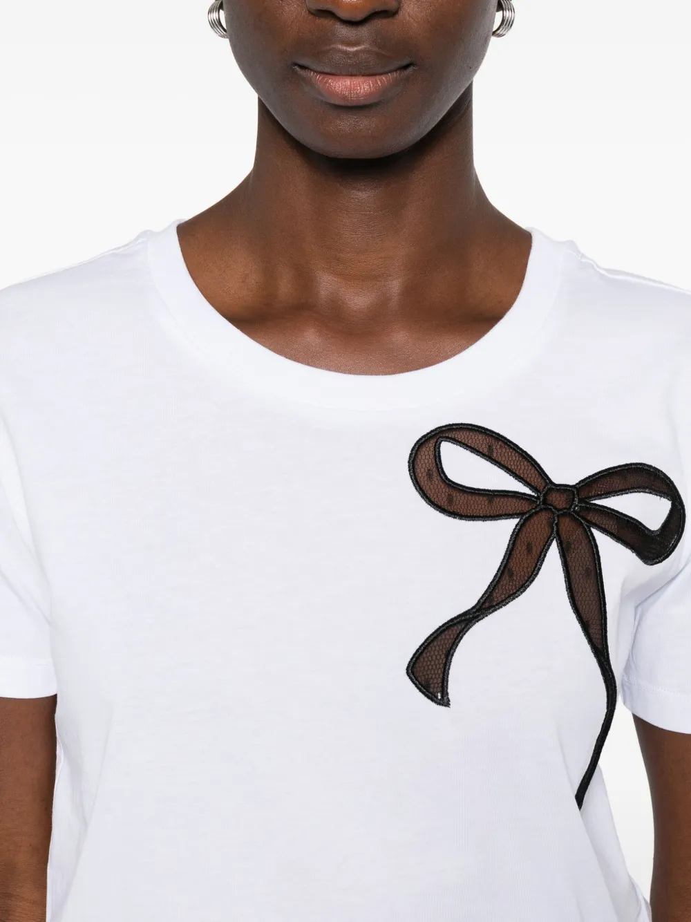 TWINSET T-shirt met strik applicatie Wit