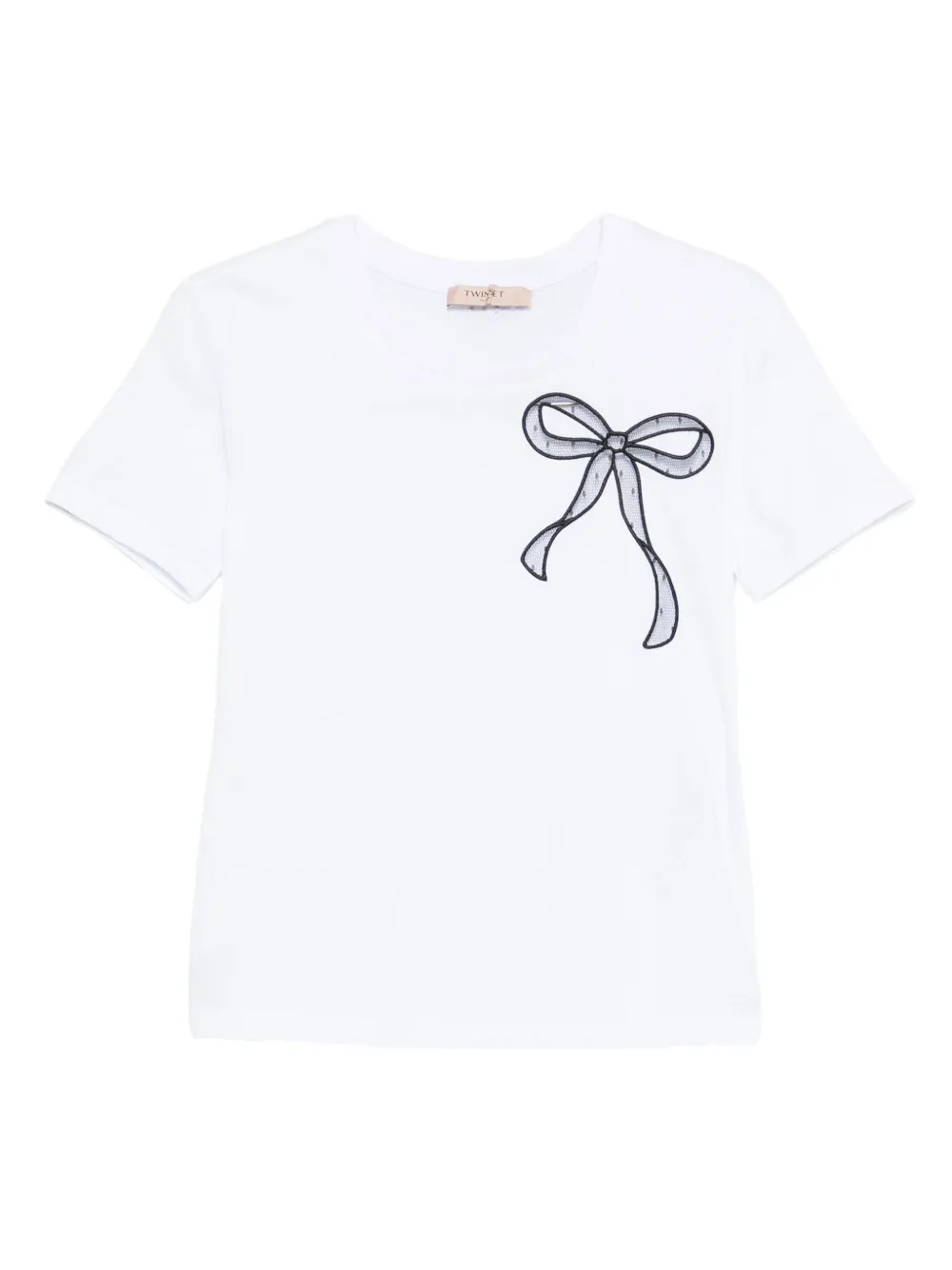 TWINSET bow-appliqué T-shirt - Bianco