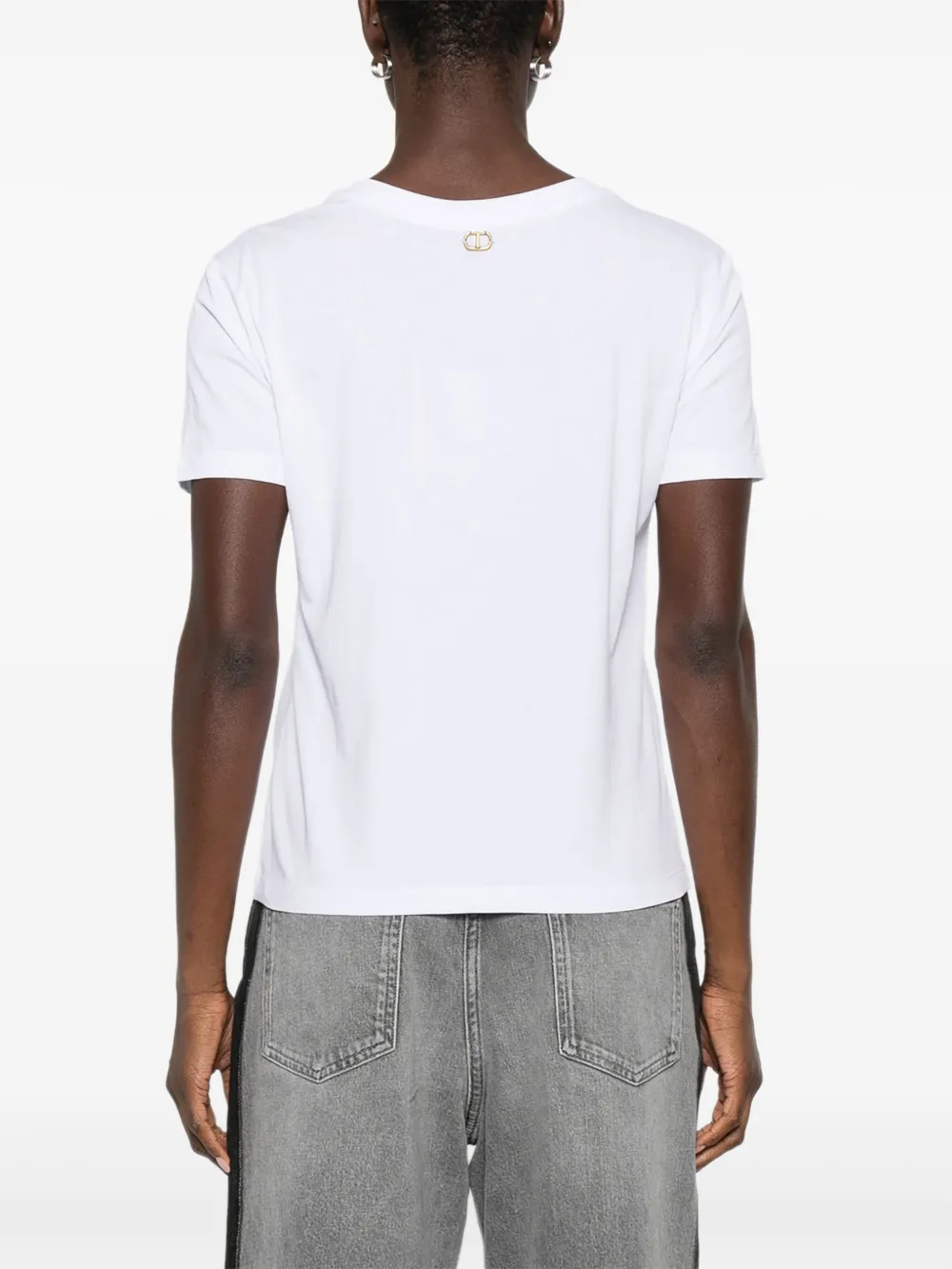 TWINSET T-shirt met strik applicatie Wit