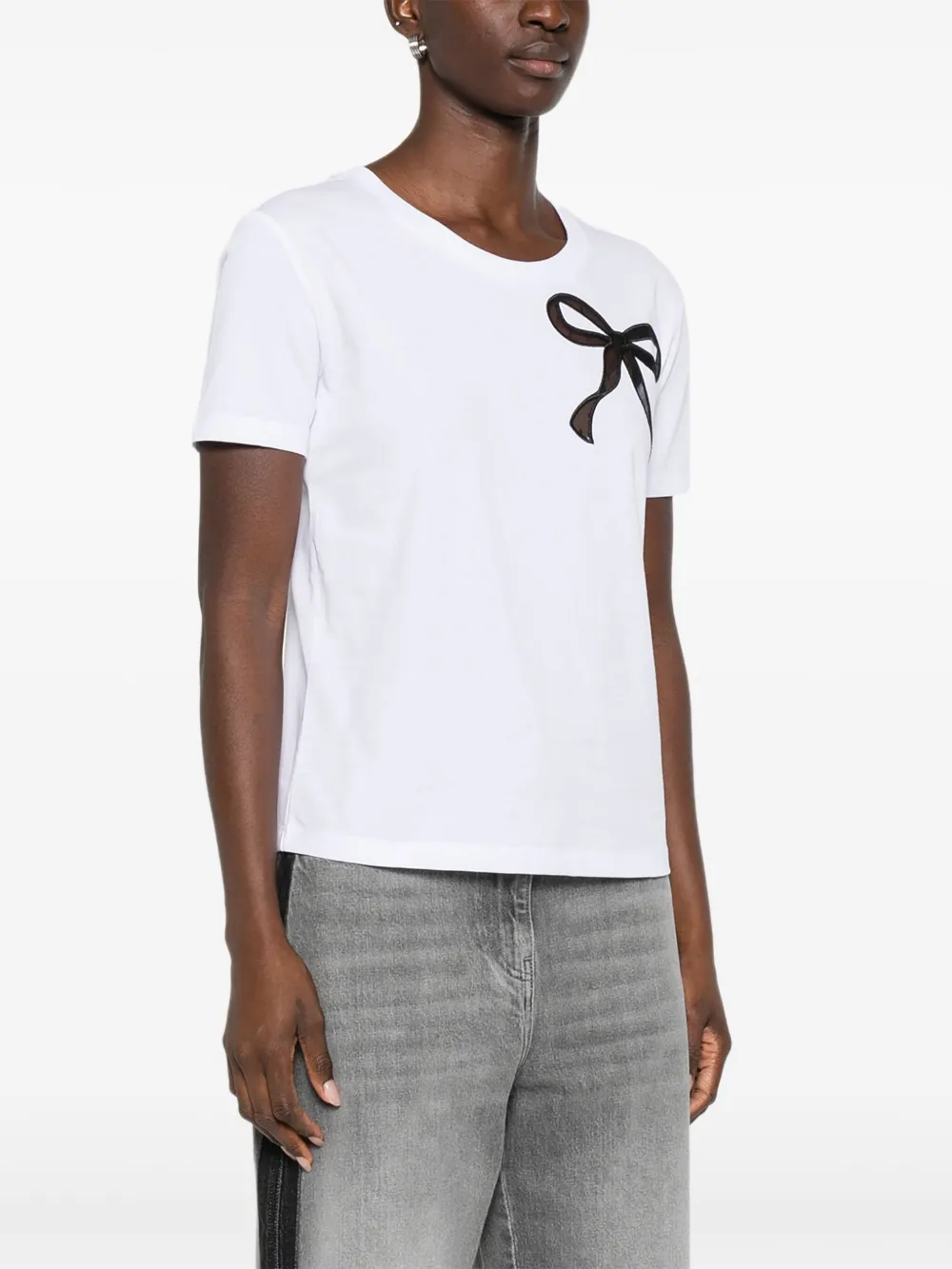 TWINSET T-shirt met strik applicatie Wit