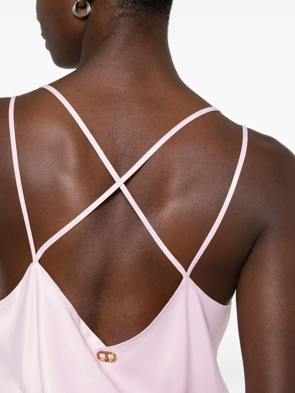 Twinset Crossover-strap Tank Top In Neutral