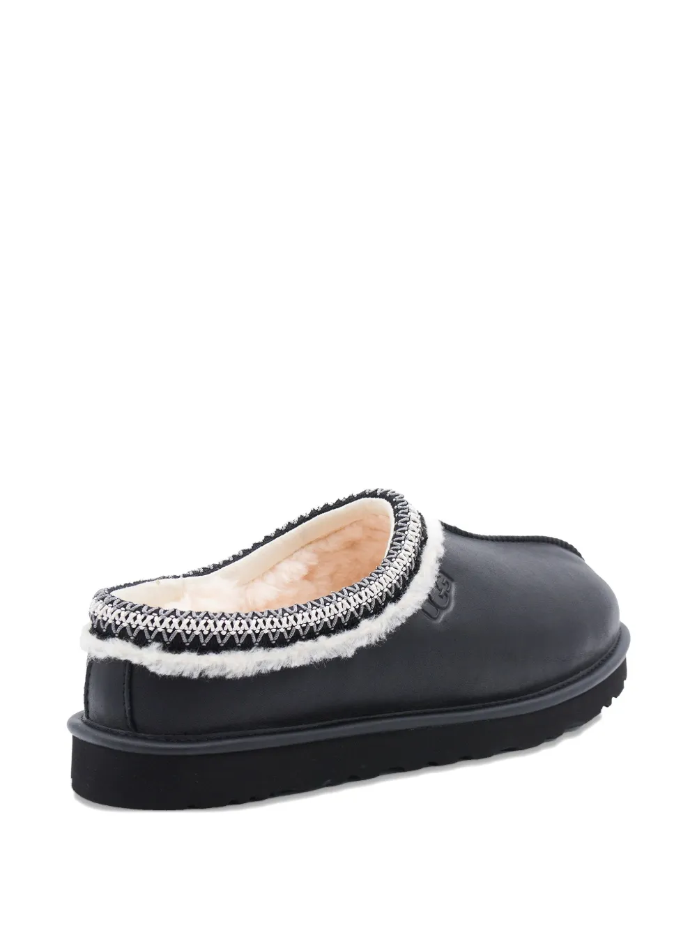 Ugg Round Toe Flat Sole Embroidered Sandals In Black