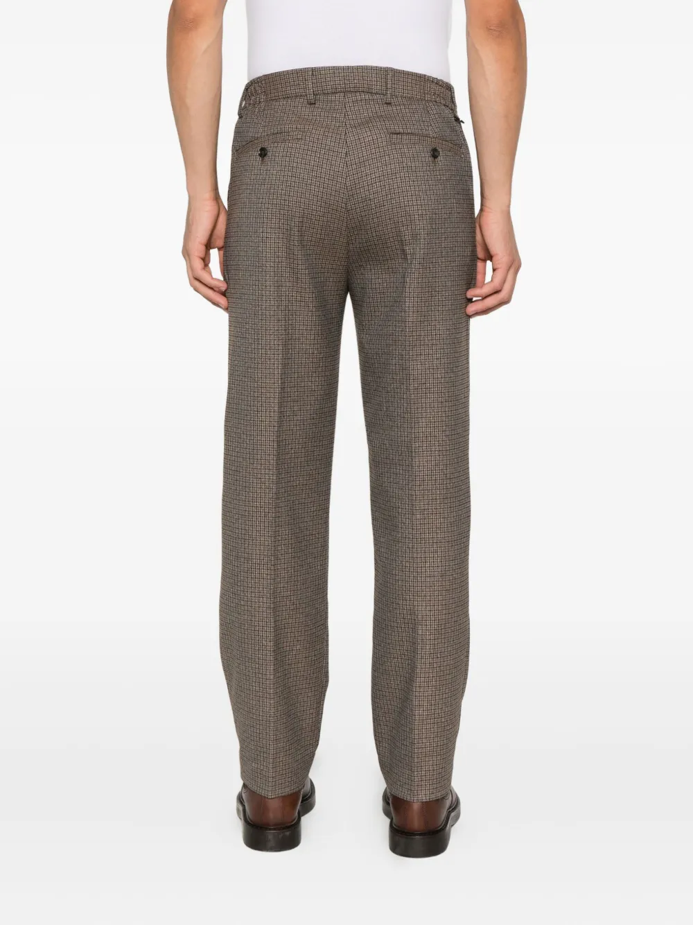 Hōsio Check-pattern Trousers In Brown