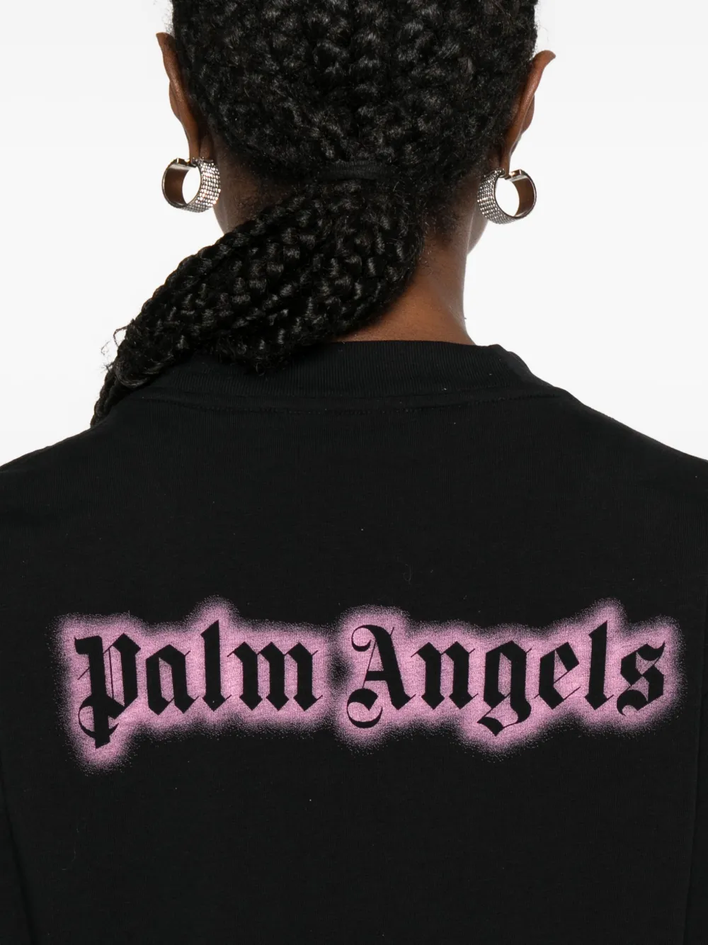 Palm Angels T-shirt met logodetail Zwart