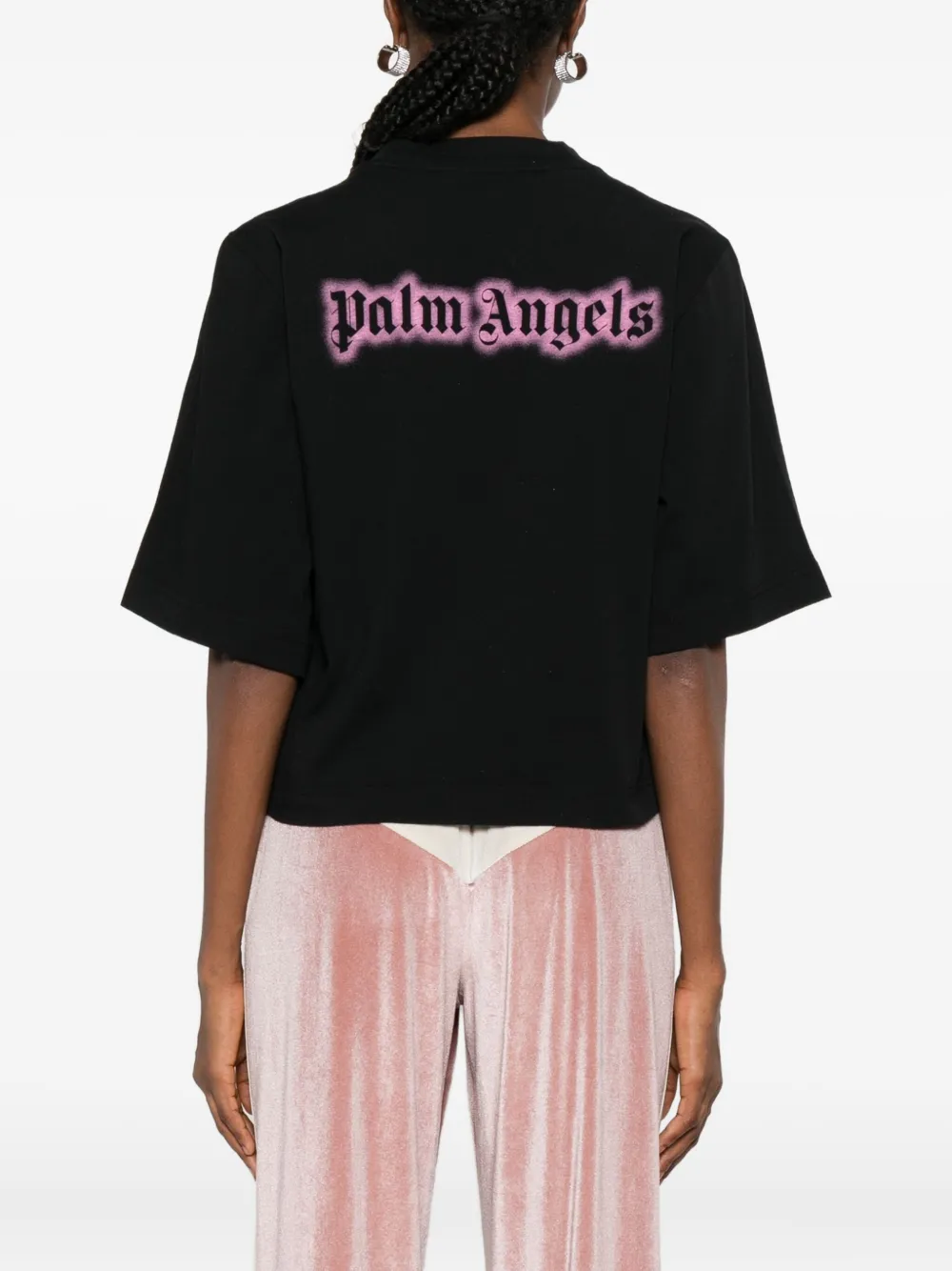 Palm Angels T-shirt met logodetail Zwart
