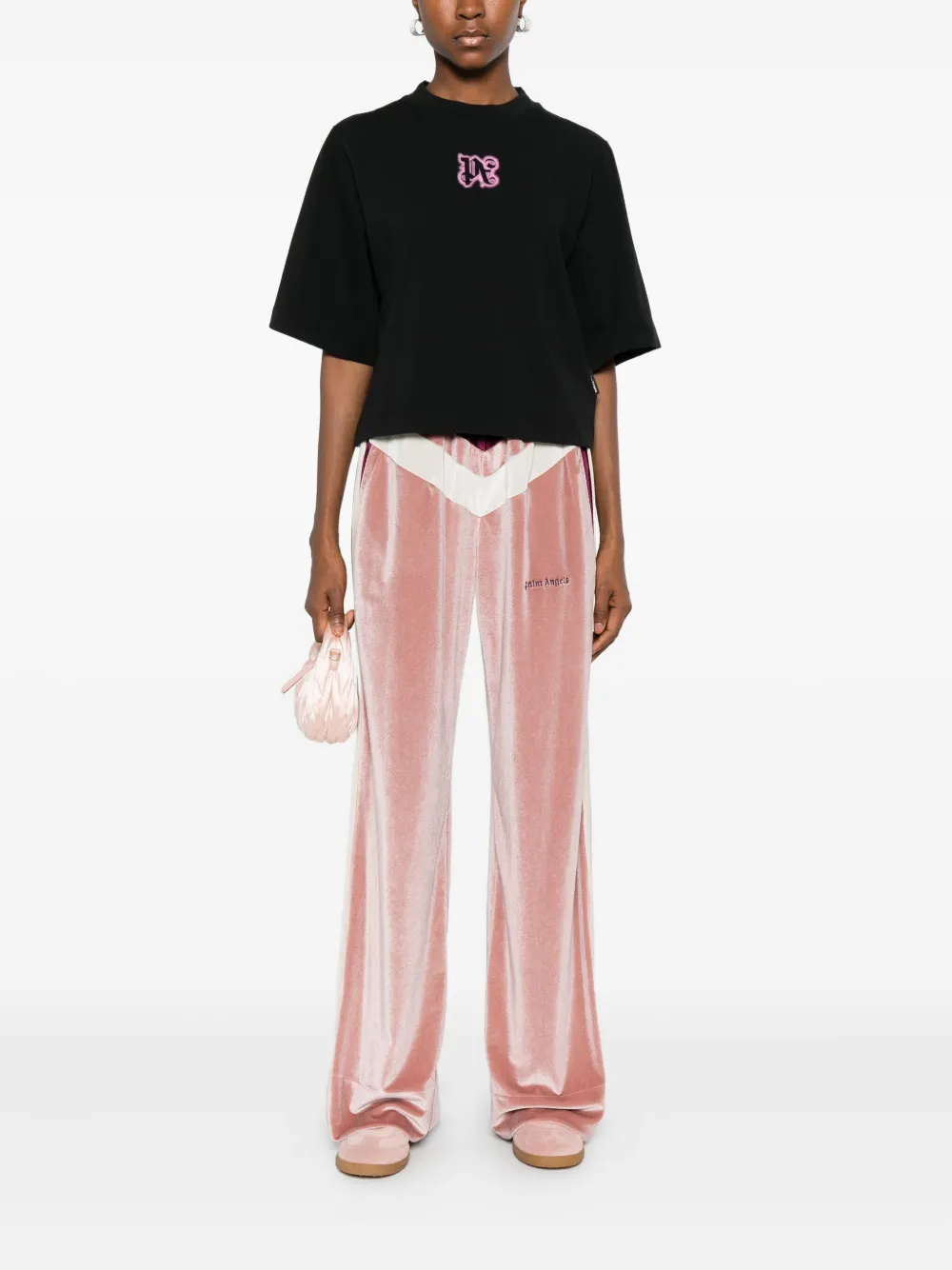 Palm Angels T-shirt met logodetail Zwart