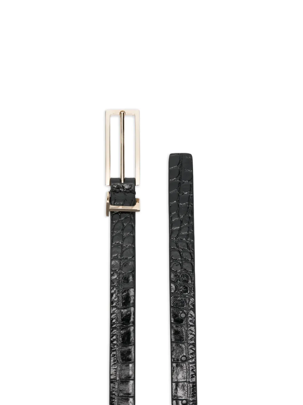 TOM FORD Riem met krokodillen-reliëf Zwart