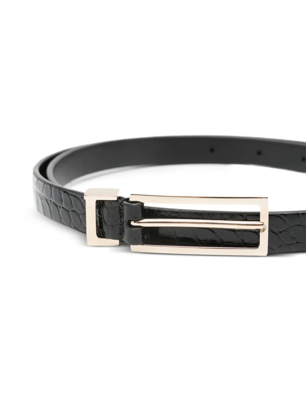 TOM FORD Riem met krokodillen-reliëf Zwart