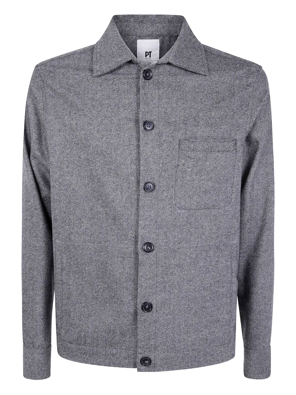 PT Torino herringbone buttoned jacket | Grey | Image 1