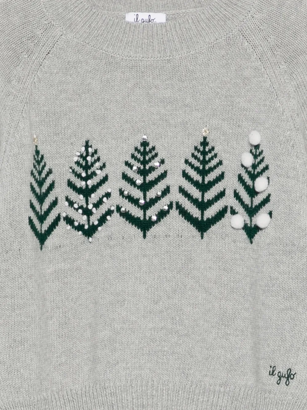 Il Gufo Sweater met boom-intarsia Grijs