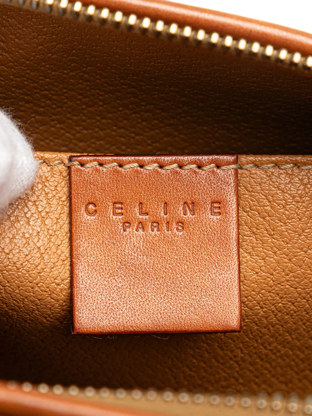 Pre-owned Celine 1998 Macadam Coated Canvas Pouch In Brown