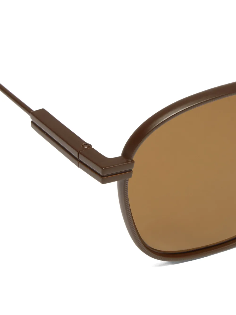 Zegna Zonnebril met vierkant montuur Bruin