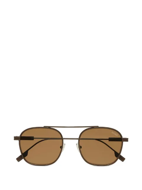 Zegna 方形镜框太阳眼镜