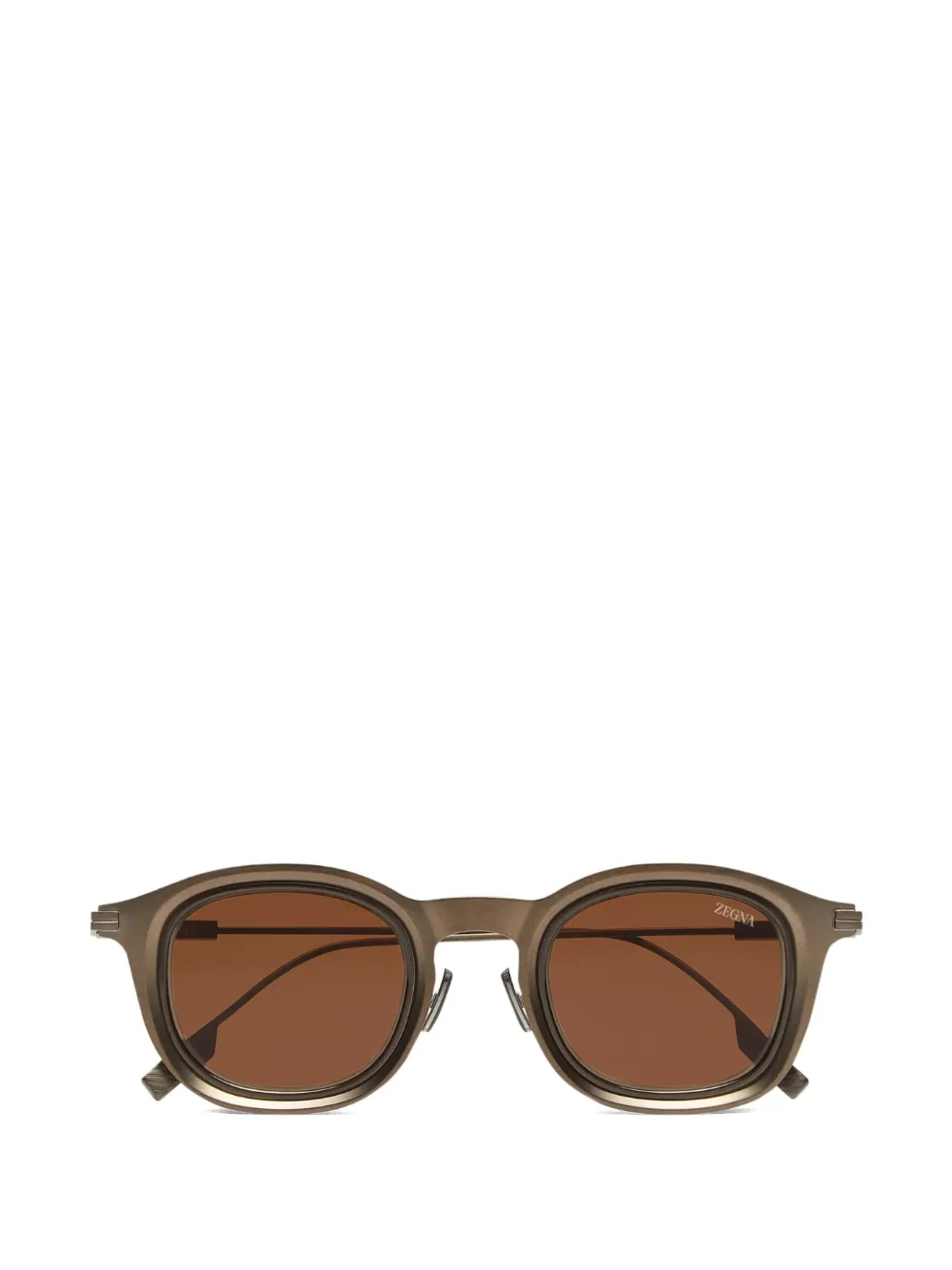 Zegna Occhiali da sole tondi - Marrone